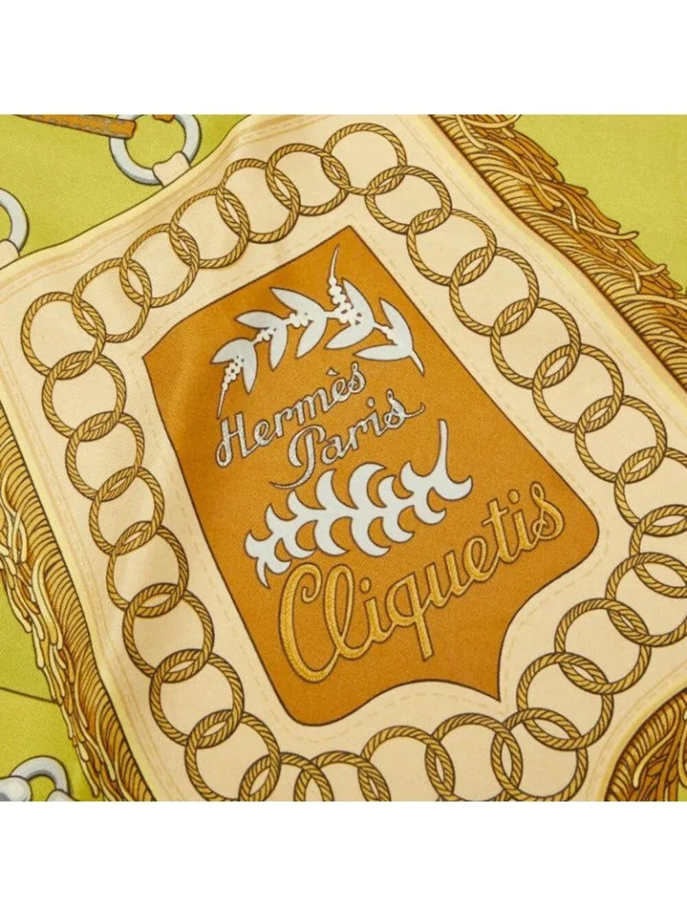 Hermes Carre 90 Cliquetis Scarf Large Green Silk - Picture 3 of 4